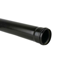 110mm Black Single Socket Soil Pipe 4m (Downpipe)