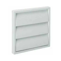 White Wall Outlet With Gravity Flap 100mm
