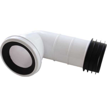 WC Bent Pan Connector White