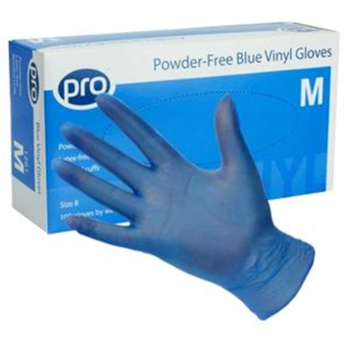 Powder Free Blue Vinyl Gloves (100)