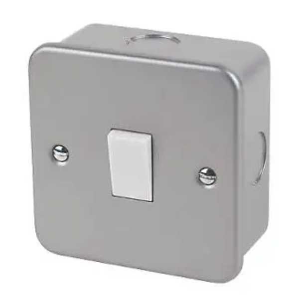 Switches & sockets 1 Gang 2 Way Metal Clad Light Switch & Box ...