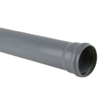 110mm Grey Single Socket Soil Pipe 3m