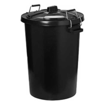 Dustbin C/W Locking Lid 85L Black