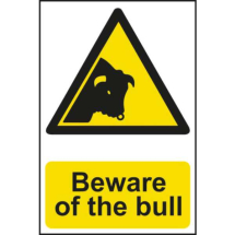 Sign Beware Of The Bull 240x360