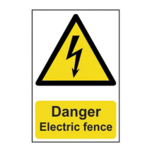 Sign Danger Electric Fence 200x300