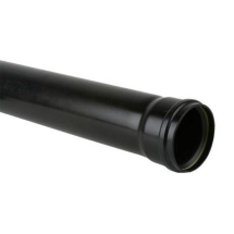 160mm Single Socket Soil Pipe Black 4m (Downpipe)