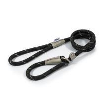 Ancol Rope Slip Lead Black 1.2x120cm Dog Toy
