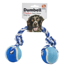 Tennis Ball & Rope Dumbell Dog Toy