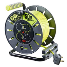 Open Cable Reel 13A 50m 240V 4 Gang Extension lead