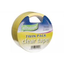Clear Sticking Tape 18mm 2pack                 (as sellotape)