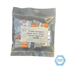 2 Way Compact Lever Connector 6mm Pack of 10 Wago 221