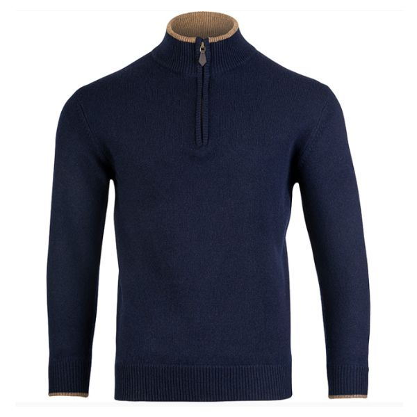 JACK PYKE, ASHCOMBE 100% LAMBS WOOL NITZIP (NAVY) L